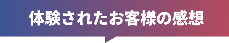 体験されたお客様の感想